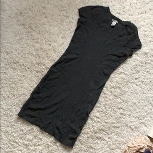 NWOT H&M charcoal knit patterned bodycon dress S